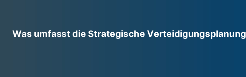 Was umfasst die Strategische Verteidigungsplanung?