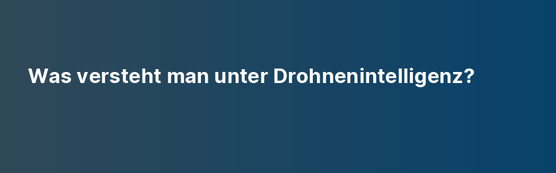 Was versteht man unter Drohnenintelligenz?